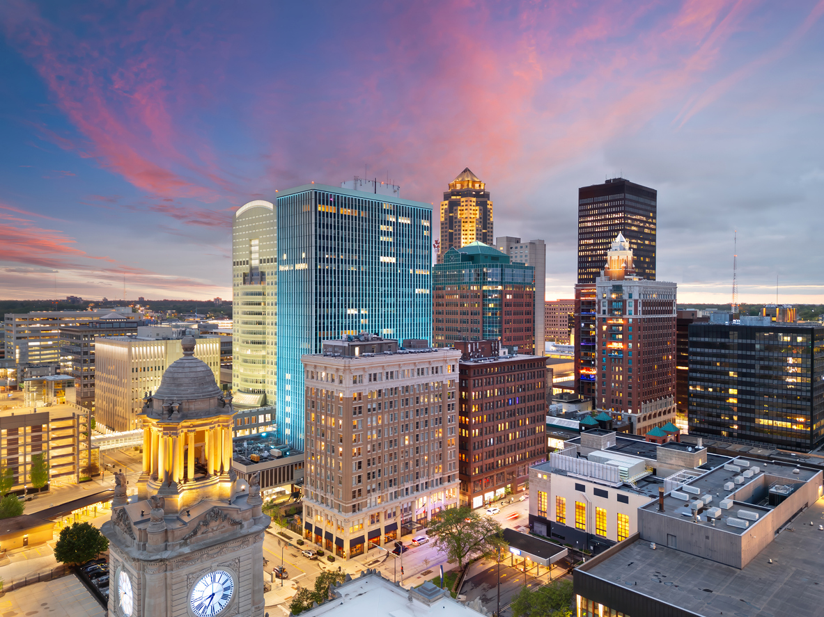 Panoramic Image of Des Moines, IA